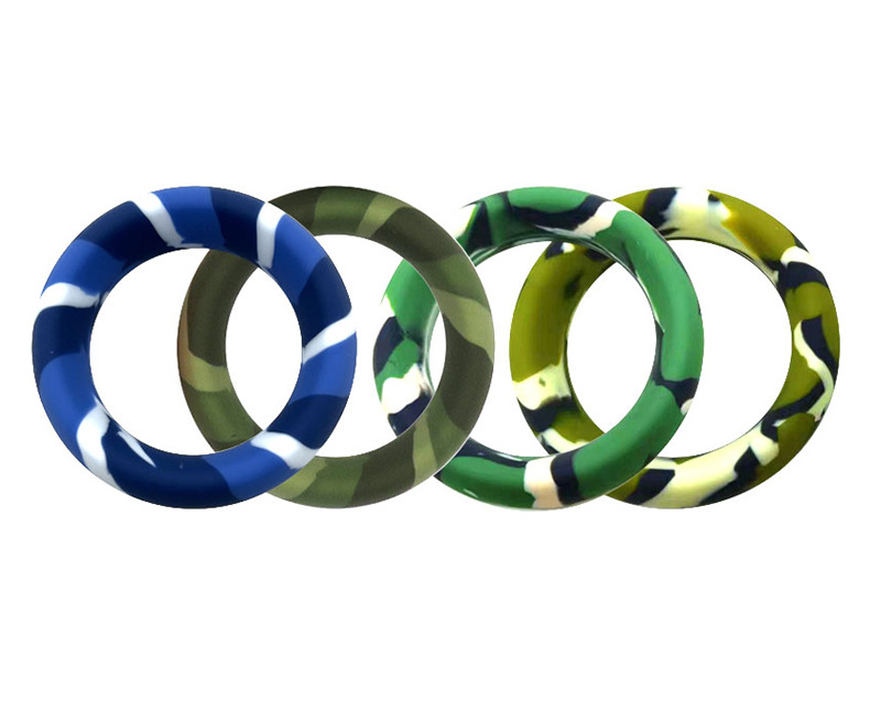Camouflage Silicone Locking Cock Ring, 50mm Manual Delay Ring for Men — detail image 5