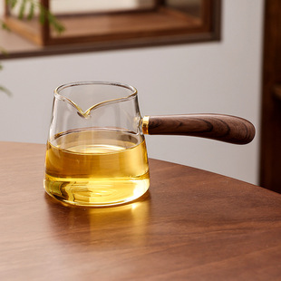 justice cup side handle cup wooden handle tea set tea sea household suit with filter kung fu glass male cup high borosilicate tea set