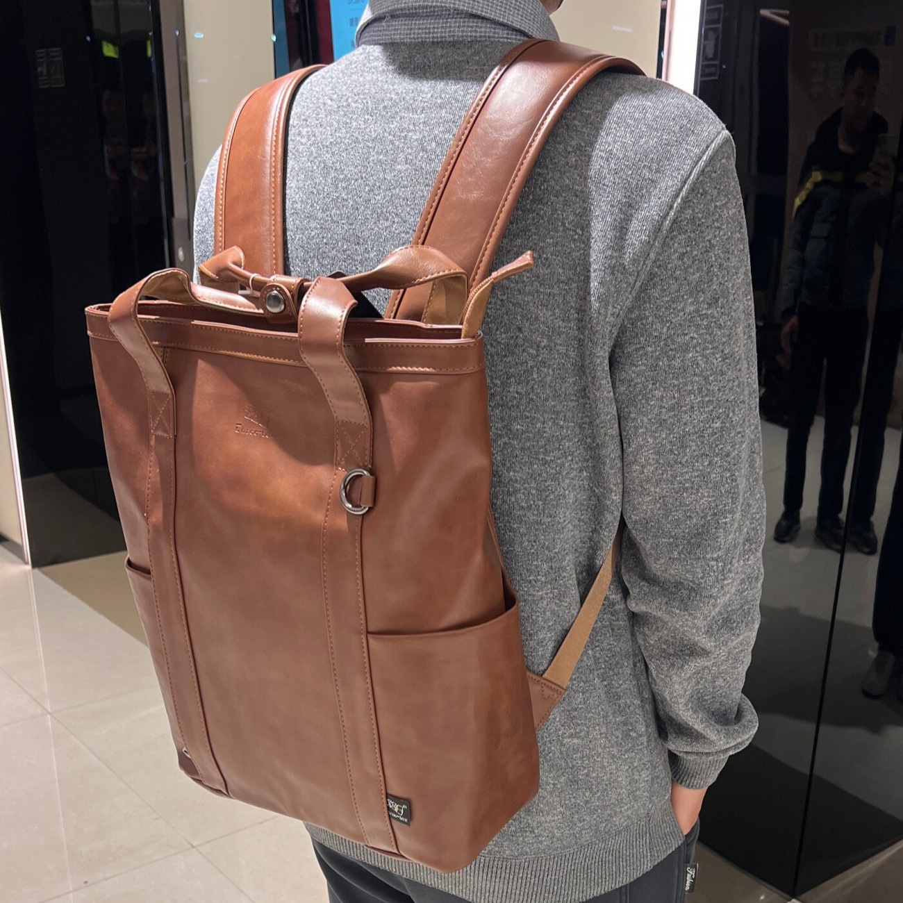 2026 Retro Men's Backpack Japanese and Korean Style Handbag Street Commuter Bag College Style Student Travel Laptop Backpack
