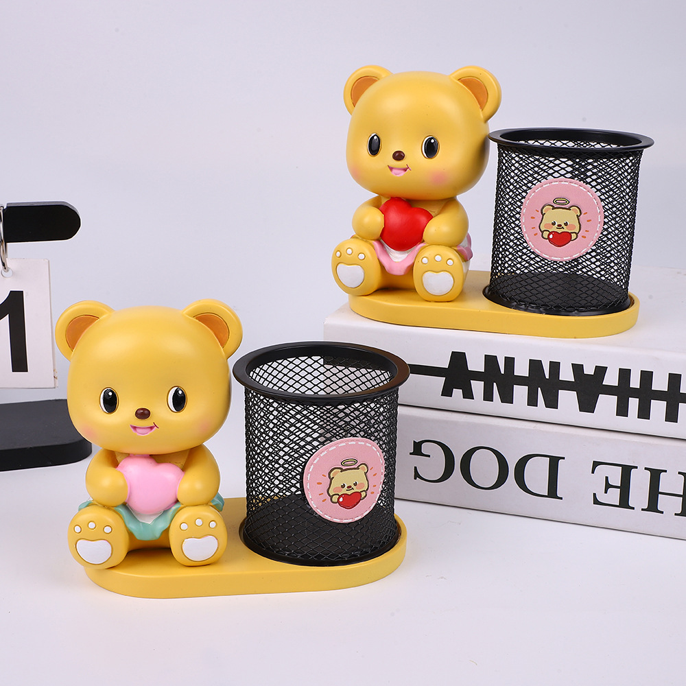 Portalápices de oso creativo gran capacidad multifuncional estilo ins minimalista almacenamiento de escritorio artefacto papelería para estudiantes oficina