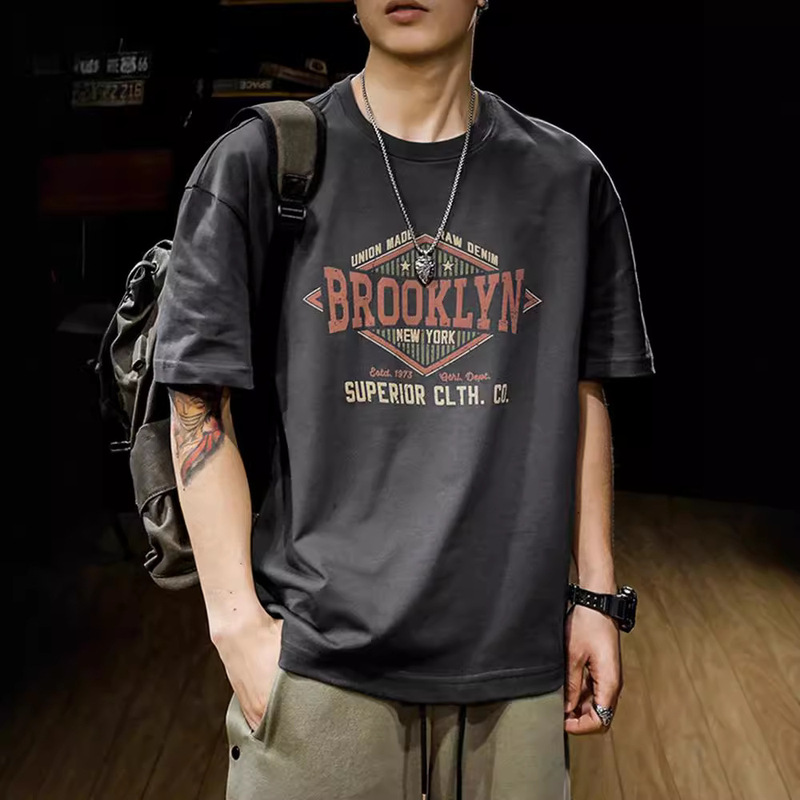 Chao Brand American Heavy 250g Short Sleeve T-Shirt Men's Loose Large Size Cotton Top Summer Trend ins Half Sleeve T-Shirt Chao Brand American Heavy 250g Short Sleeve T-Shirt Men's Loose Large Size Cotton Top Summer Trend ins Half Sleeve T-Shirt