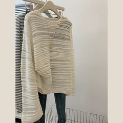 白色套头宽松软糯毛衣外穿慵懒风高级女加厚针织衫上衣设计感小众