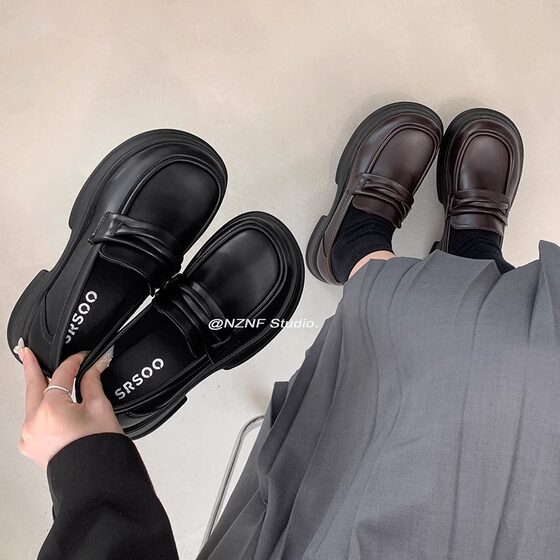Women's Small Leather Shoes British-style 2025 New Spring and Autumn JK Vintage Dress Loafers All-match Thick-soled Women's Shoes