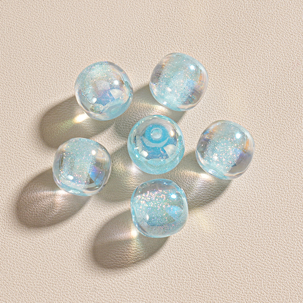 25 caramelos destellan 12MM cuentas de muelle con cuentas brazaletes de bricolaje cadena de teléfono móvil resina transparente accesorios de cuentas de cubo al por mayor image 13