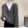 中长款加厚宽松v领开衫