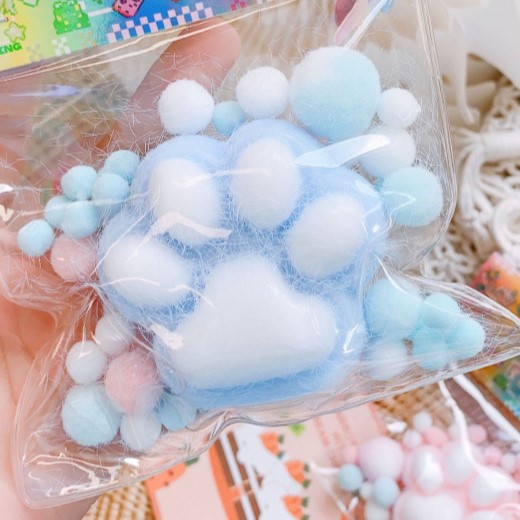 봉제 고양이 발☆파란색