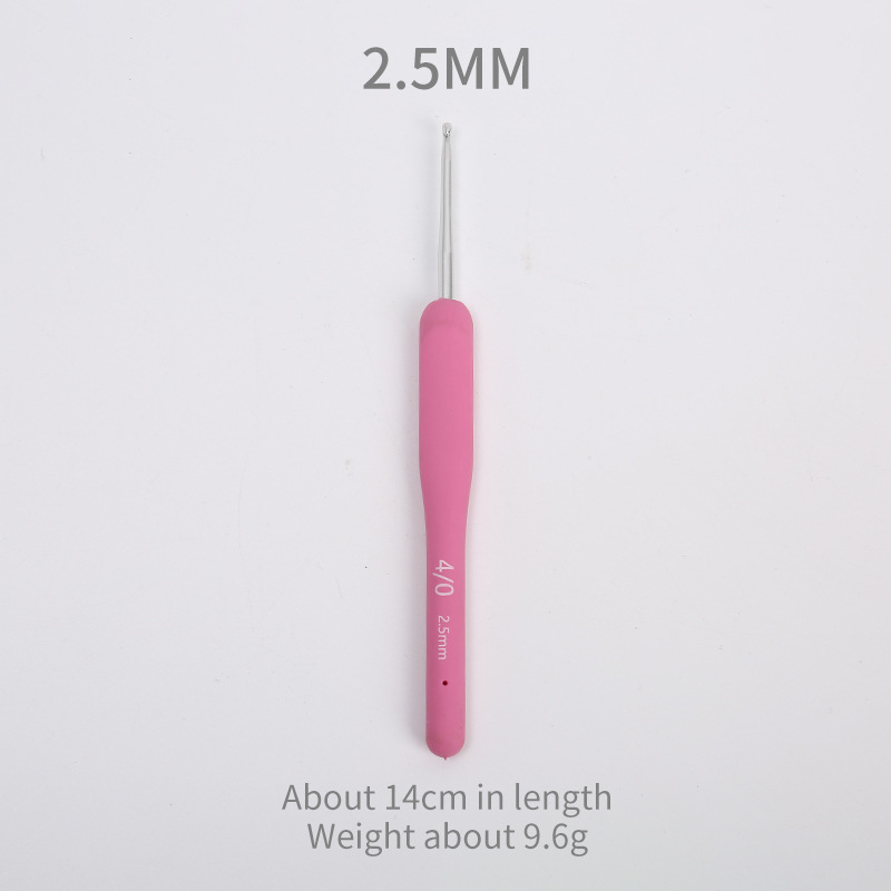 Fabricante rosa mango suave hilo de ganchillo tejido de ganchillo de una sola cabeza sólido TPR hilo de ganchillo sombrero muñeca gancho puntada