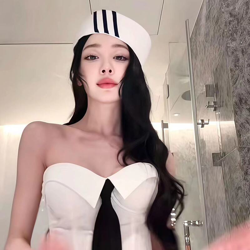 Summer Japanese-Style Striped Sailor Hat, Large Head Circumference Sun Protection Hat for Women, Versatile Octagonal Beret, Jk Navy Hat Summer Japanese-Style Striped Sailor Hat, Large Head Circumference Sun Protection Hat for Women, Versatile Octagonal Beret, Jk Navy Hat