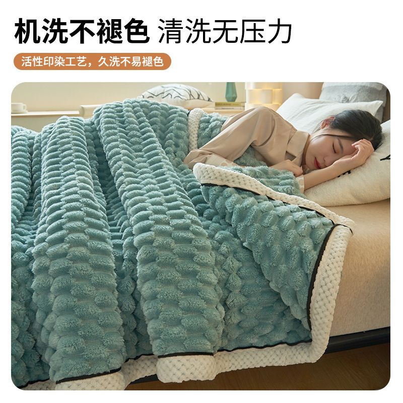 Cordero mantas de cachemira invierno engrosado mantas de cama de oficina siesta pequeña manta mantas sábanas sábanas