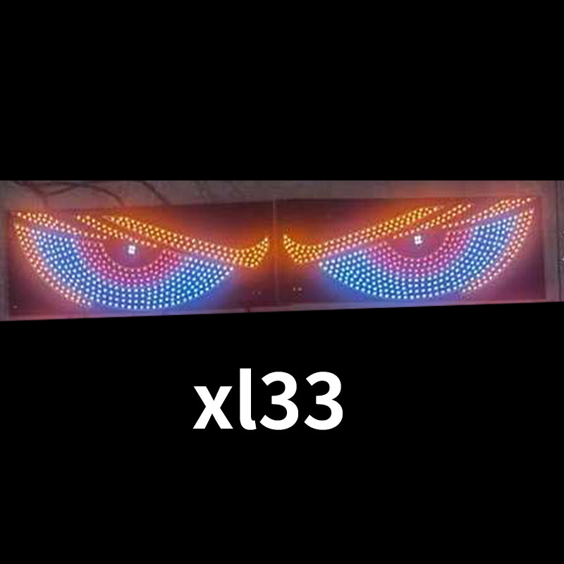 Dynamic Devil Eye Light Etiqueta engomada del coche Pantalla LED Camión Coche Lámparas de cristal delanteras y traseras