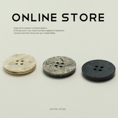 MOSN Resin Imitation Rock Buttons Four-Eyed Clothing Buttons Trench Coat Suit Tweed Jacket Coat Decorative Buttons