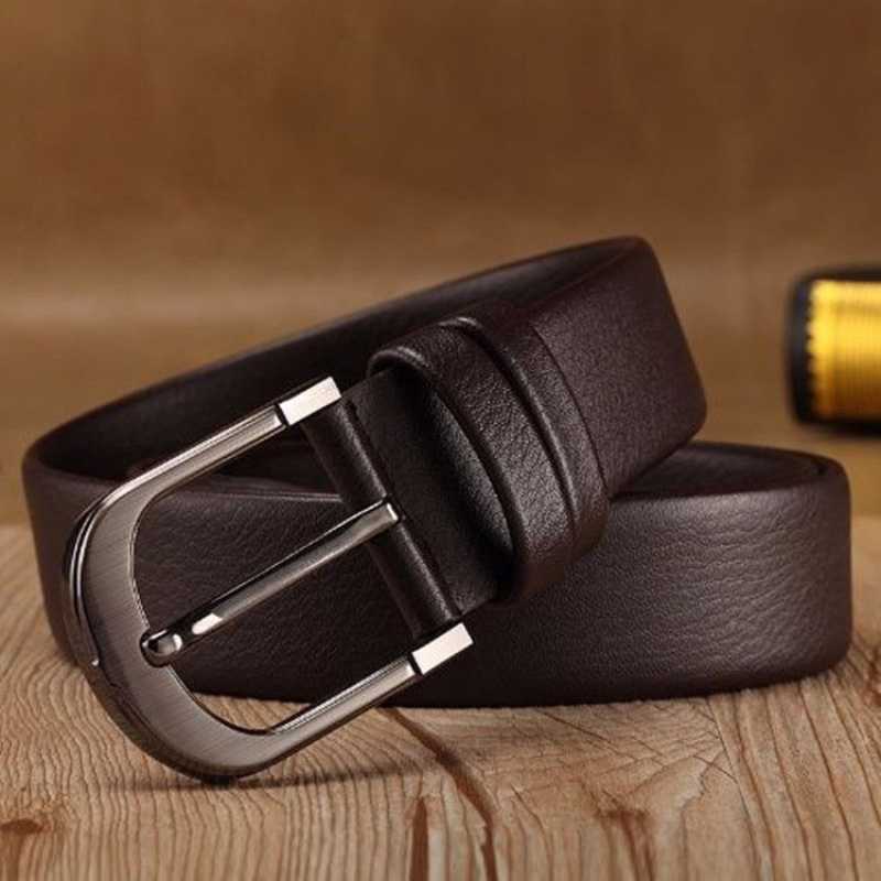 Pin buckle belt men's perforated Korean...
