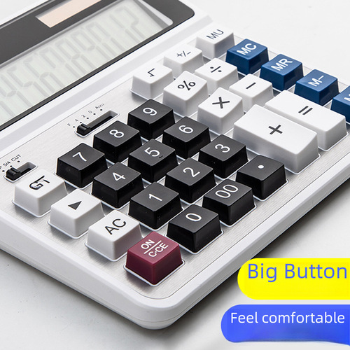 Powerful 2136ES Computer Large Button Desktop Calculator Accounting Large Screen Solar Powered Dual Power Computer