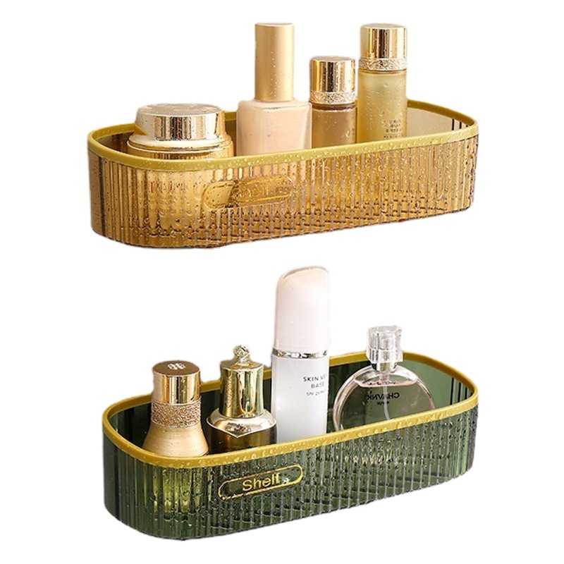 Estante de almacenamiento de baño verde oscuro estante de almacenamiento montado en la pared hogar Hotel Punch-free cocina baño inodoro multiusos