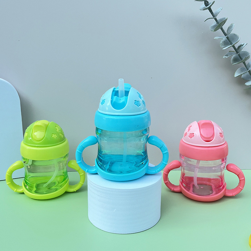 Taza con pajita transparente para niños