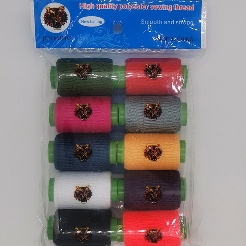 Tiger head sewing thread sewing thread hand sewing thread mixed color 10 color bag large roll sewing thread factory wholesale