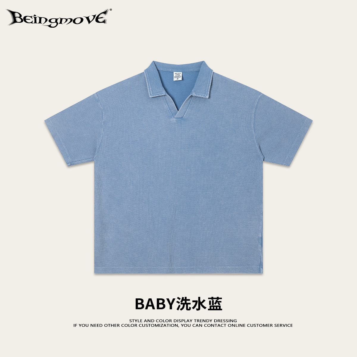 Calle secada retro americana lavado hacer vieja polo camiseta de moda suelta caja transpirable manga corta hombre