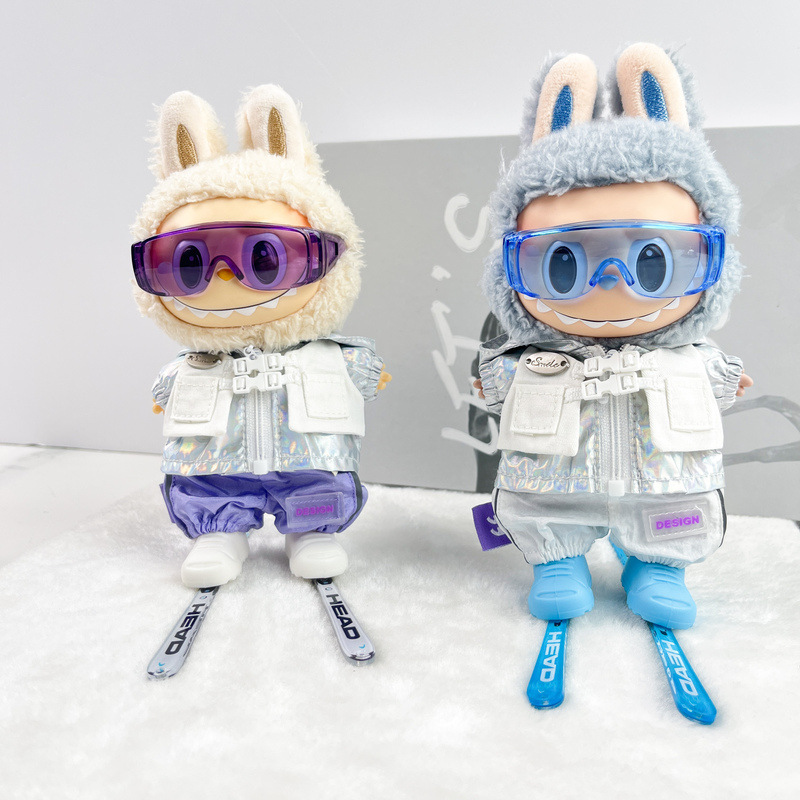 17cm Labubu Clothes Zipper Sports Style Ski Suit Cotton Doll Doll Labubu Baby Clothes Replacement