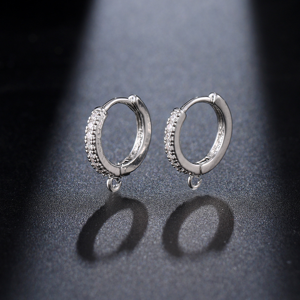 跨境热卖韩国时尚个性锆石耳钉女气质唯美街拍耳扣网红可DIY首饰