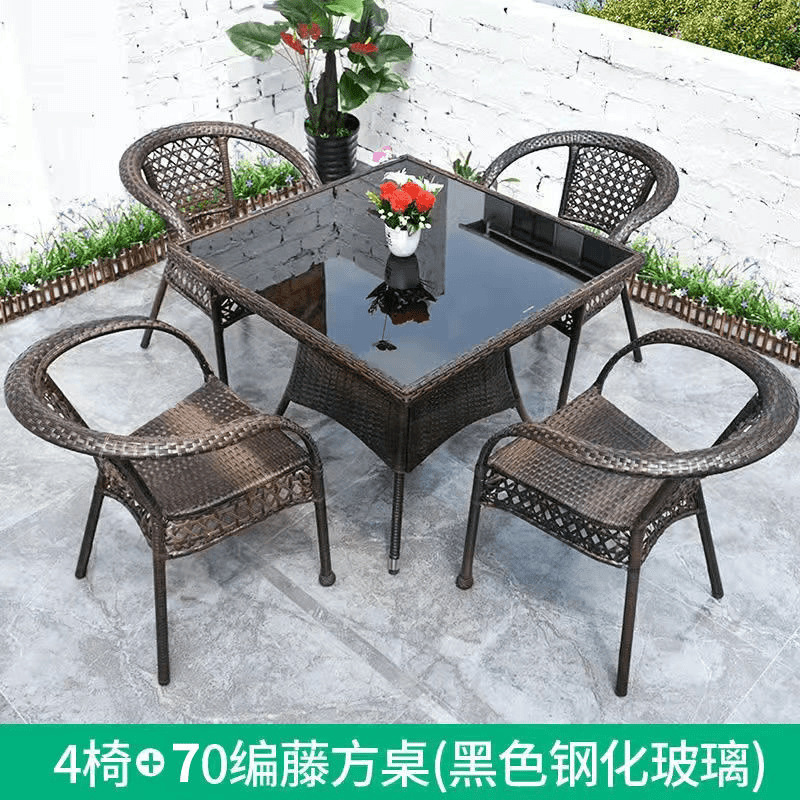 [신상품] 의자 4개 + 70cm 정사각형 테이블