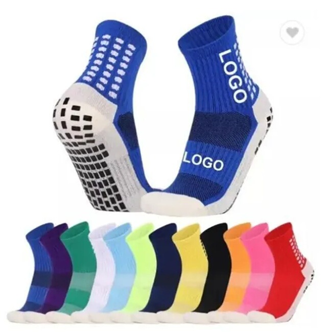 Custom Men's Soccer Socks Crew Football Grip Sports Rubber Socks Anti-Slip