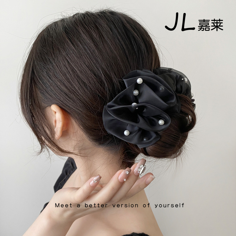 云朵泡泡双面大蝴蝶结抓夹女网纱鲨鱼夹后脑勺2025年新款发夹头饰|undefined