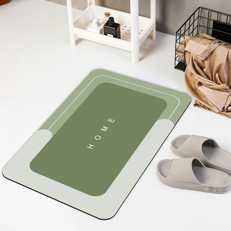 Alfombra de entrada estilo minimalista con letras, tapete absorbente para baño y puerta, diseño moderno de diatomeas