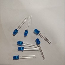 5mm蓝发蓝led灯珠 F5圆头有边蓝发蓝 高亮发光二极管源头厂家直销