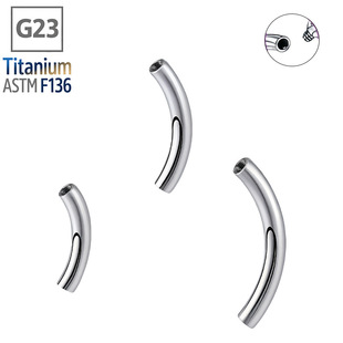 F136 Titanium Curved Rod Replacement Rod Piercing Accessories Eyebrow Nail Double-Ended Inner Tooth Curved Rod G23 Piercing Jewelry Accessories