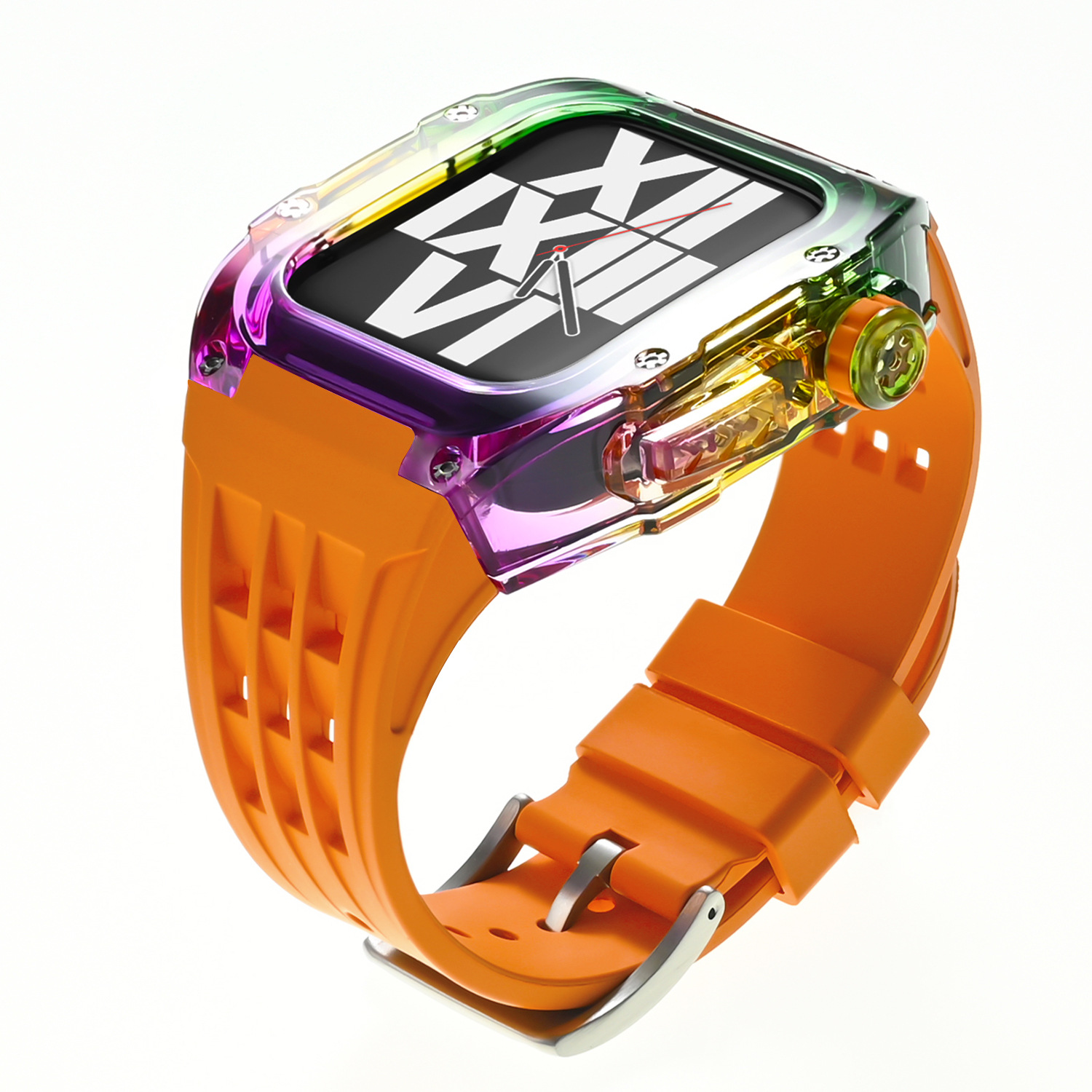 [핀버클] 레인보우 그라데이션 쉘-오렌지 스트랩