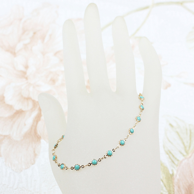 Pastoral Flower Copper Enamel Plating Bracelets 1 Piece