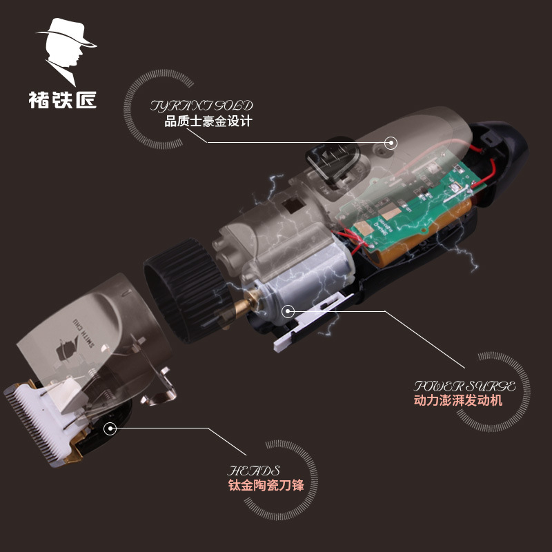 Chu Blacksmith Hair Clipper Electric Clipper Rechargeable Clipper Adult Baby Haircut Low Noise Electric Household Shaver