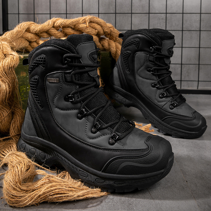 Nuevos fabricantes de botas tácticas de gran tamaño transfronterizas para hombres al aire libre botas de montaña de alta calidad botas de combate