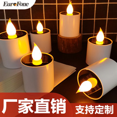 2025新型太陽エネルギー電子ろうそく灯屋外防水創意光エネルギー充電クリスマスLEDろうそく灯