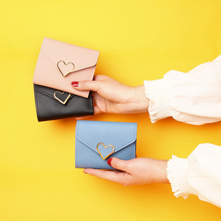 Factory Direct Sales Short Women's Wallet Korean Style Student Card Holder Fashionable Small Fresh 70% off Wallet Mini Coin Purse
