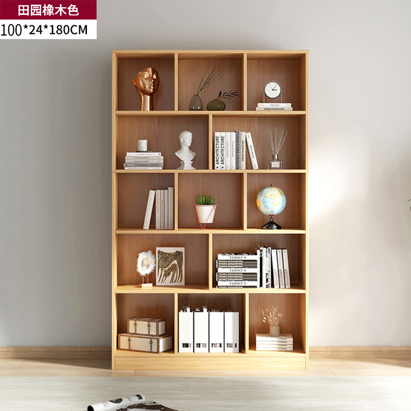 Estantería de piso de almacenamiento de rack sala de estar simple pared estantería dormitorio lectura rack multi-capa de almacenamiento a cuadros armario