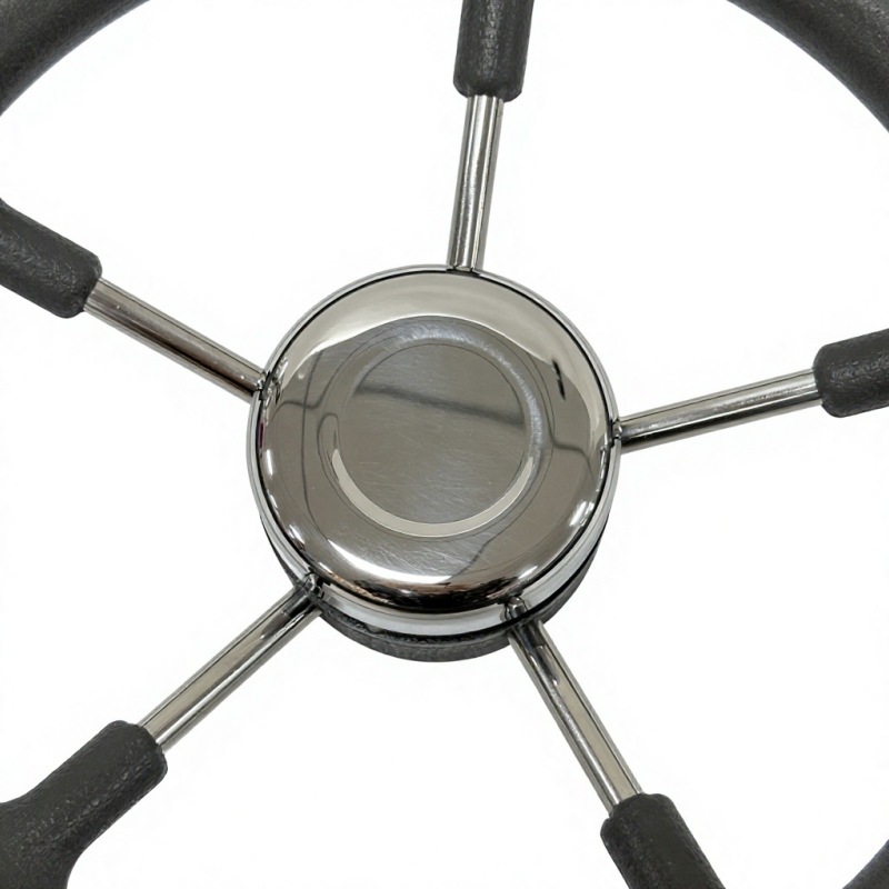 Five-spoke stainless steel 304 foam soft grip ship steering wheel, yacht rudder wheel, marine steering wheel