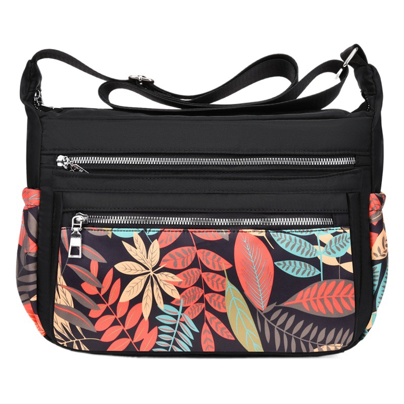 Bolso de hombro para mujeres de mediana edad bolso de la madre moda impresa casual tela de nylon de gran capacidad transfronteriza Venta caliente bolsa de mensajero para las mujeres