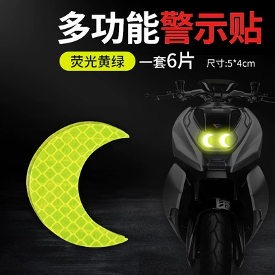 Motorcycle trunk: rear bar sticker motorcycle - moon-shape-green-54cm-6-pieces