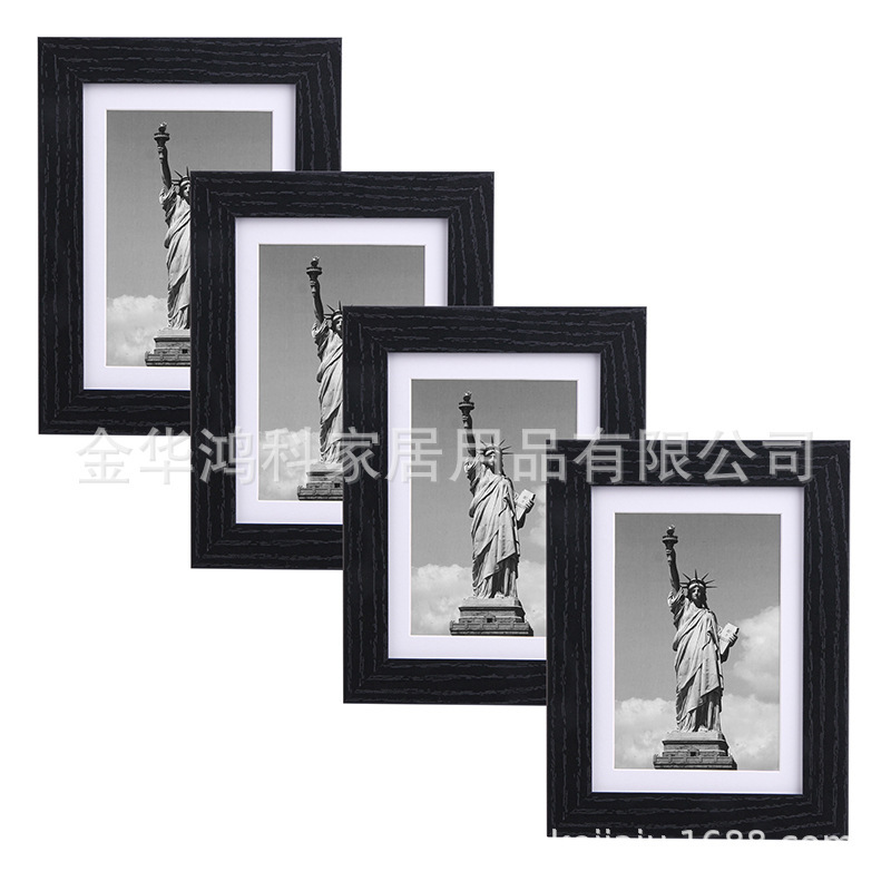 Manufacturer Customized Photo Frame Cross-Border Popular Mdf Wooden Table Amazon Black Wood Grain 67101416inch for Horizontal and Vertical Use