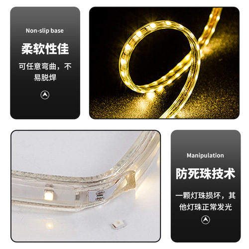Indoor Outdoor Living Room Bar Colorful LED Strip 5050 High Voltage LED Strip 220V Waterproof 60 LED Flexible Light Strip