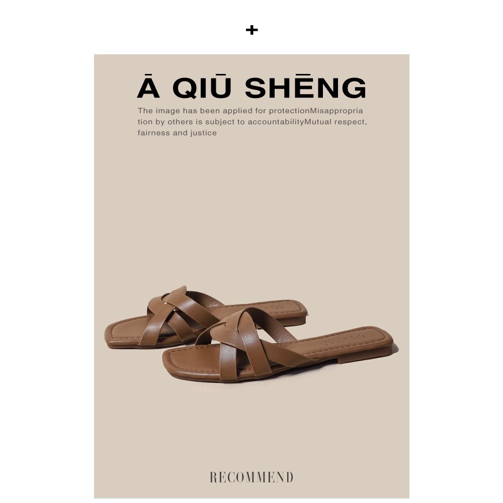 Pantofole a fondo piatto Le donne indossano sandali romani intrecciati dal nuovo design estivo Infradito in morbida pelle stile fata_voghion.com