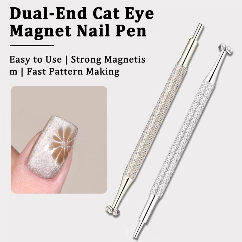 Cat's Eye Nail Polish Gel Strong Magnet Stick, Double-Ended Thickened Magnetic Pen, Multi-Functional Magnet Nail Art Tool