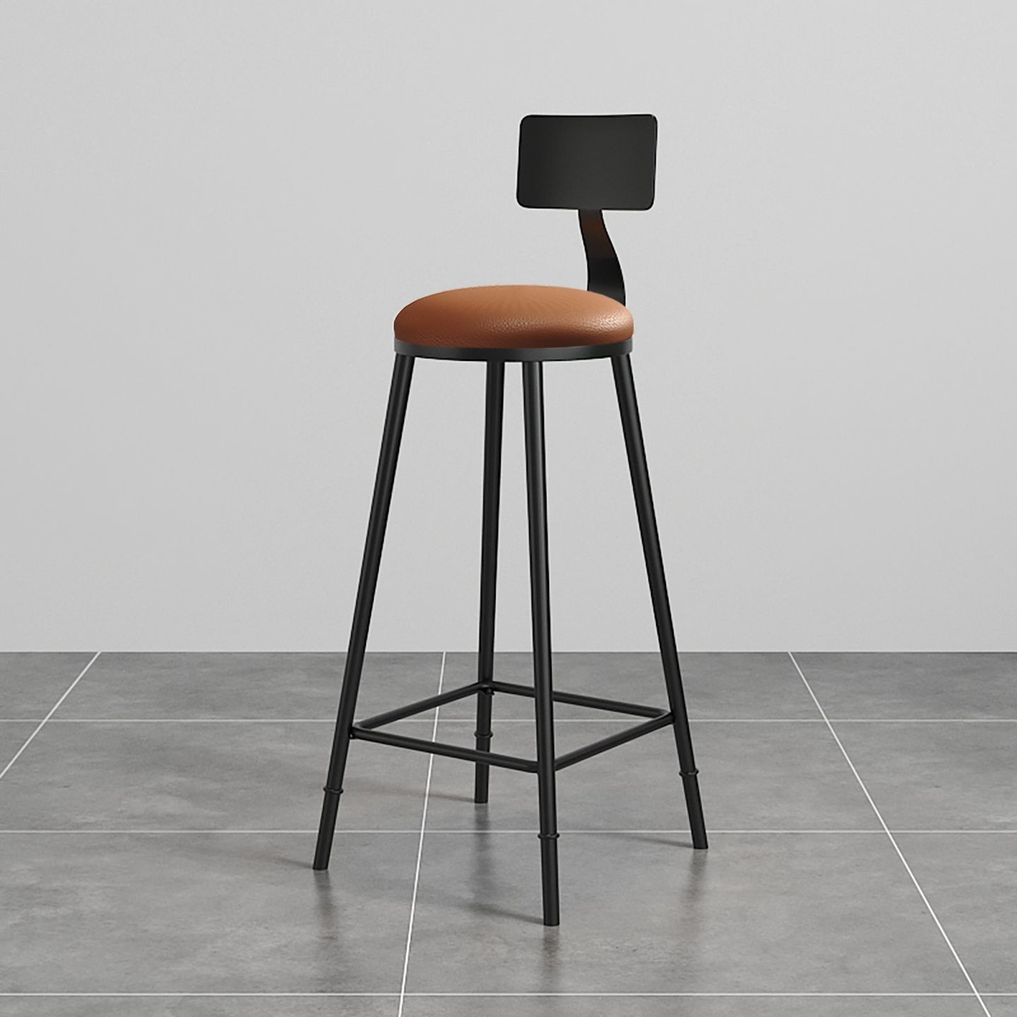 With back brown leather