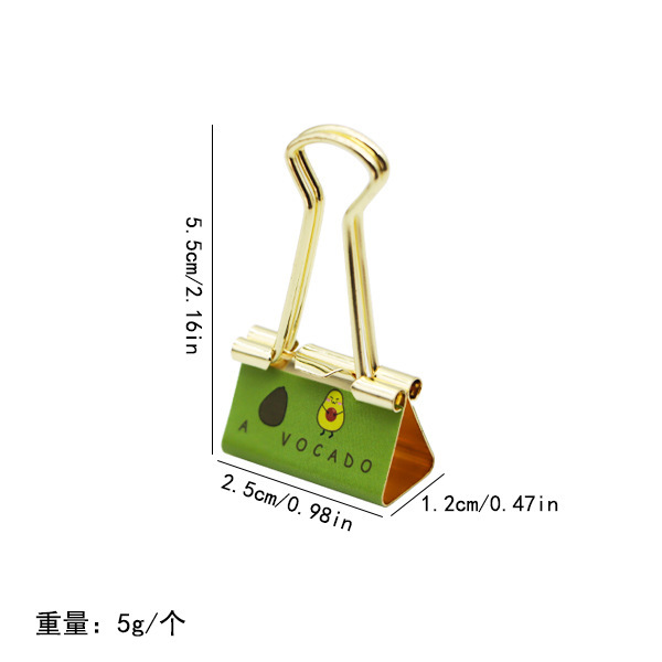 小清新牛油果长尾夹绿色爱心燕尾夹可爱办公文具金属票据夹批发|undefined