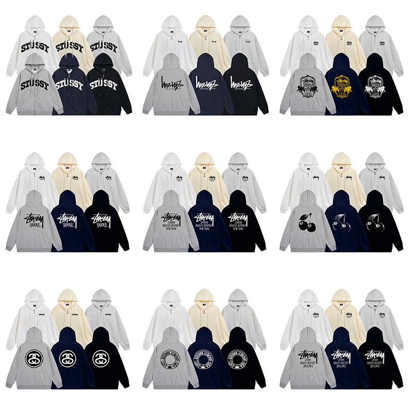 Cross-Border Trendy Brand Stussy Autumn and Winter New Hooded Sweatshirt Casual Loose Streetwear Men's Hoodie Couple's Jacket