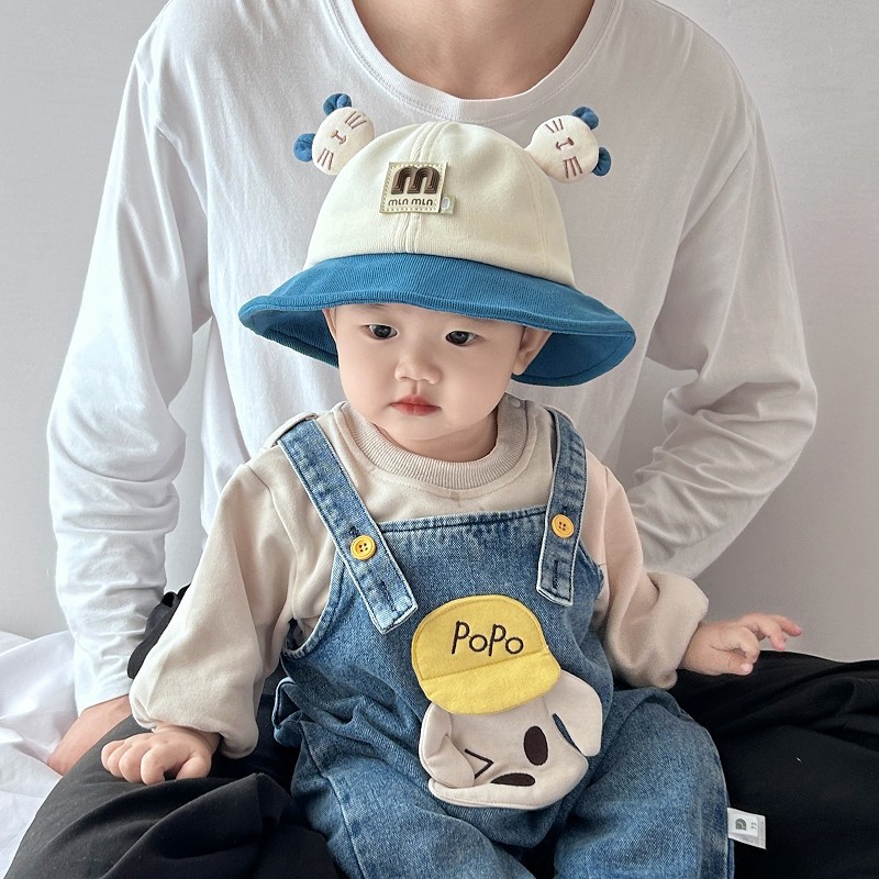 Sombreros para bebés primavera y otoño orejas super lindas para niños pescadores para niños niñas para bebés delgados sombreros de caña de otoño