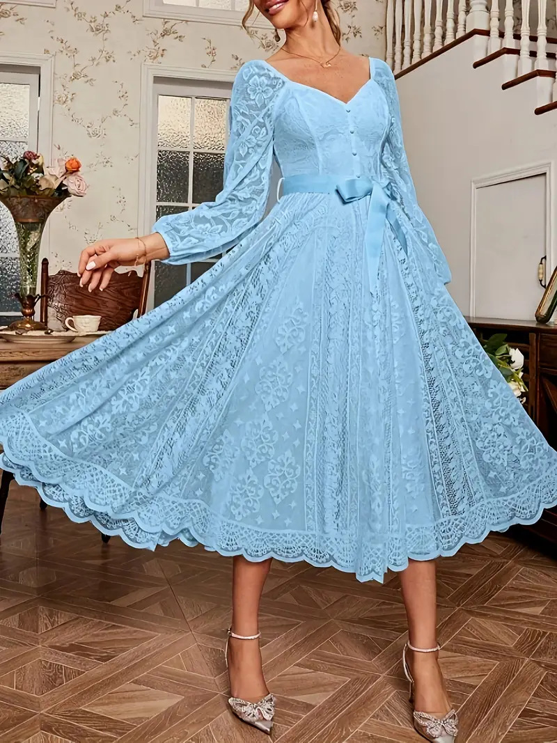 elegant retro lace long-sleeve