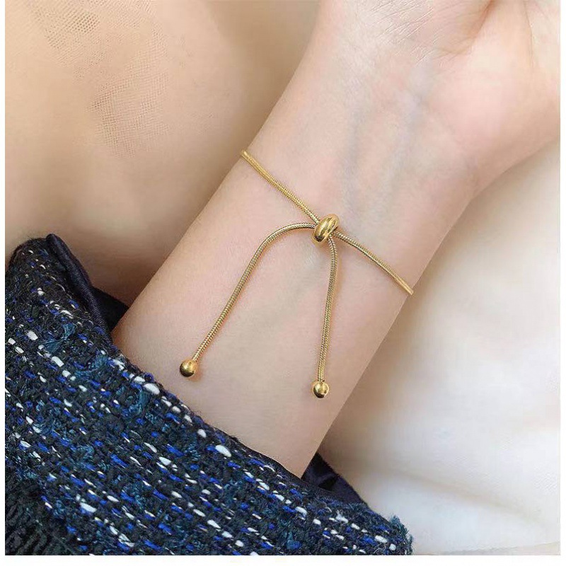 Wenjian estilo coreano 18K oro simple serpiente hueso pulsera Internet celebridad novias estudiante simple ins Mori longitud ajustable