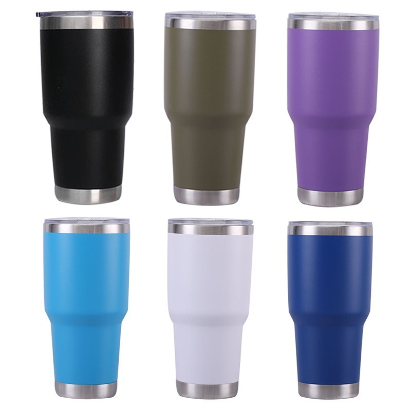 Vaso térmico de acero inoxidable 304 para viajes, vaso para hielo, vaso con pajita, vaso para coche, vaso para cerveza, vaso para coche con forma de cintura
